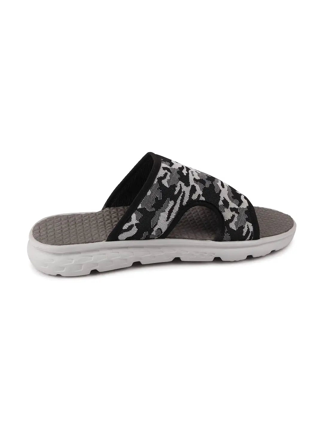 Men Grey Casual Slip-On Army Print Slider Flip-Flops