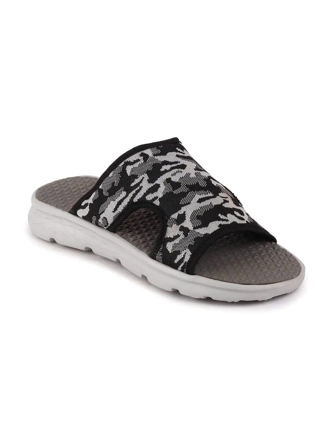 Men Grey Casual Slip-On Army Print Slider Flip-Flops