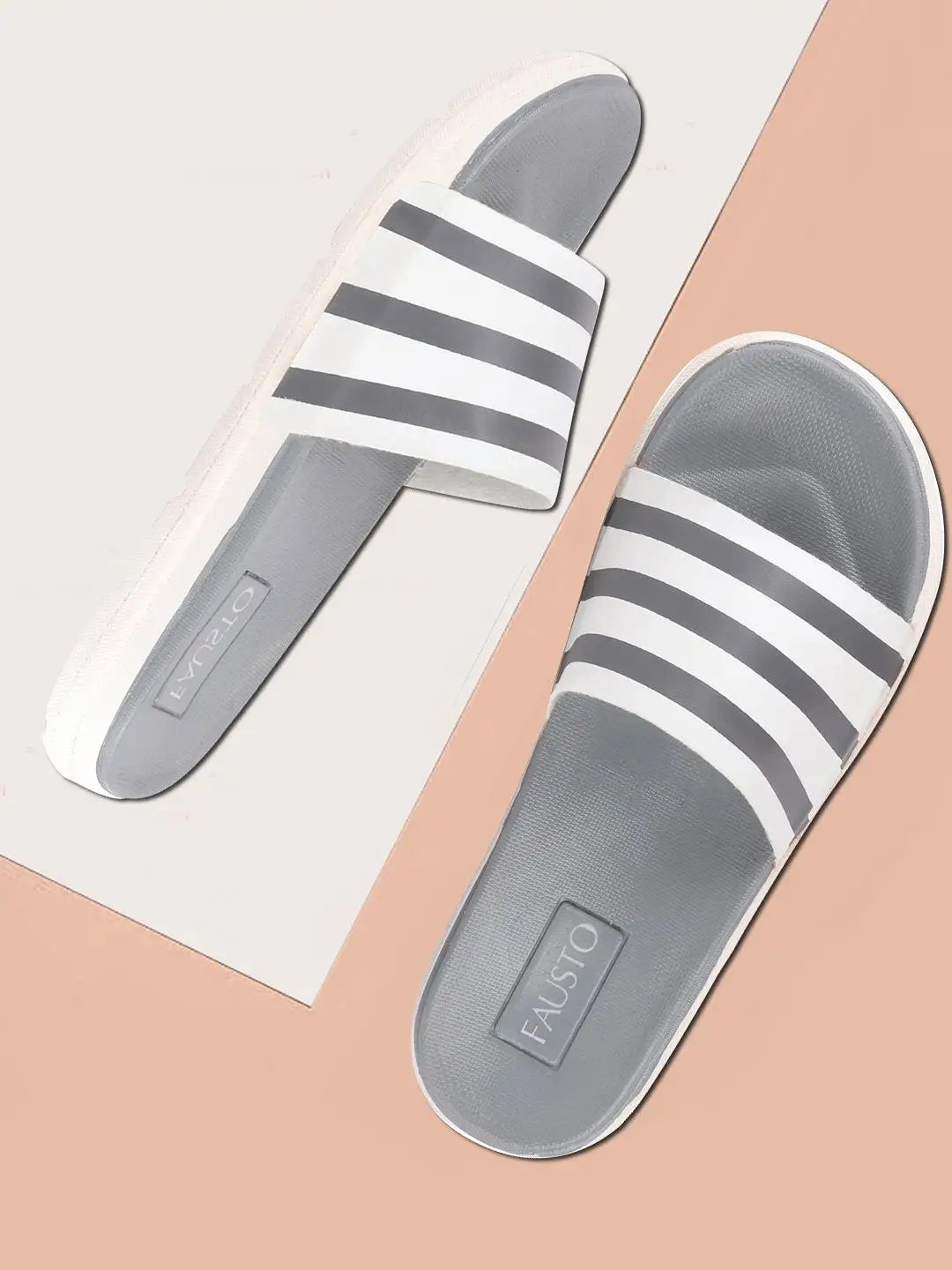 Men Grey Casual Slip-On Flip-Flops