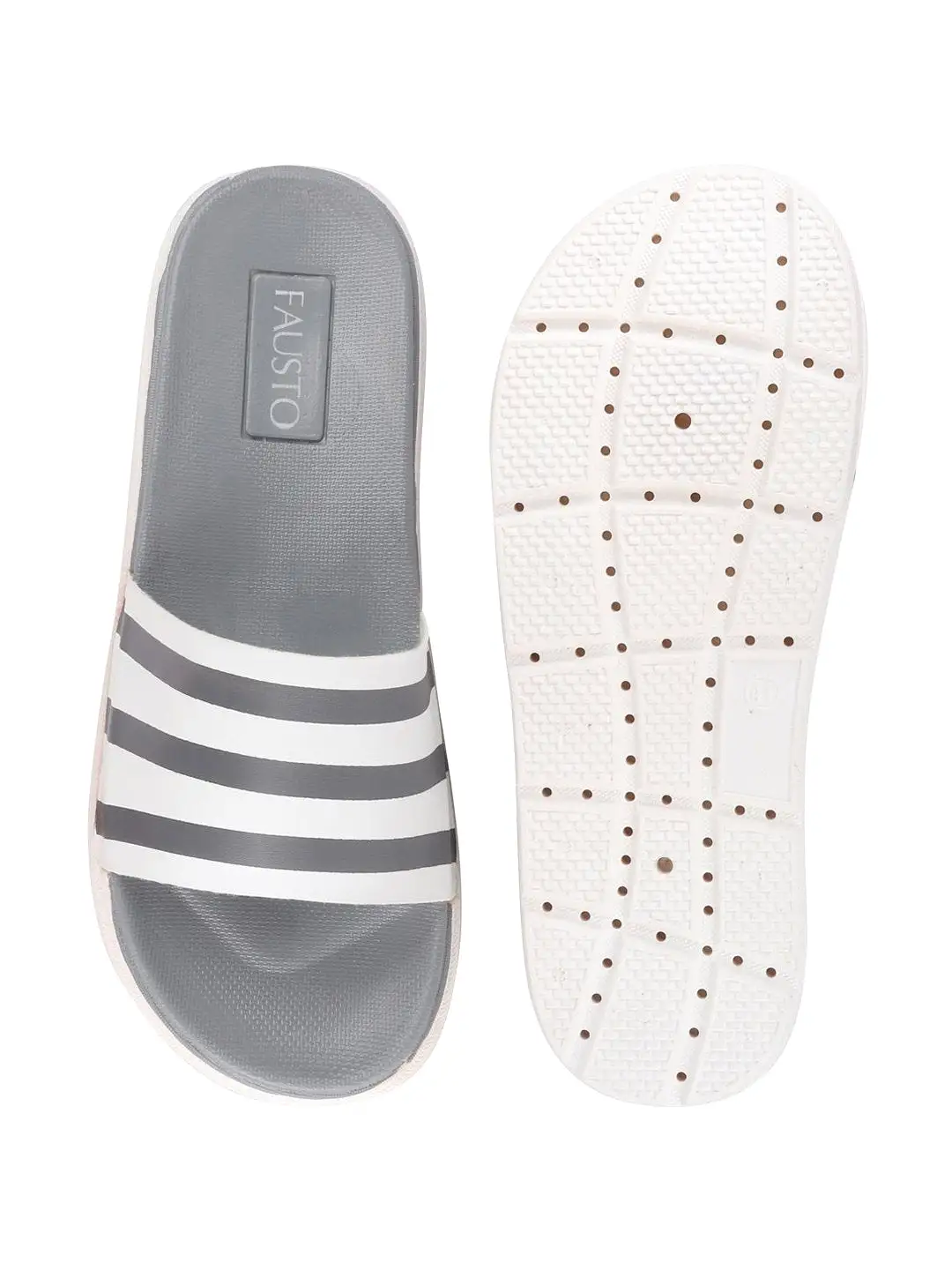 Men Grey Casual Slip-On Flip-Flops