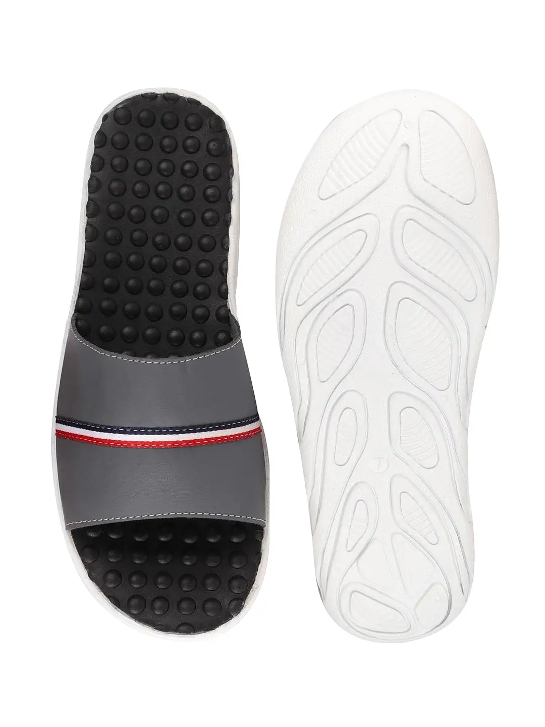 Men Grey Casual Slip-On Flip-Flops