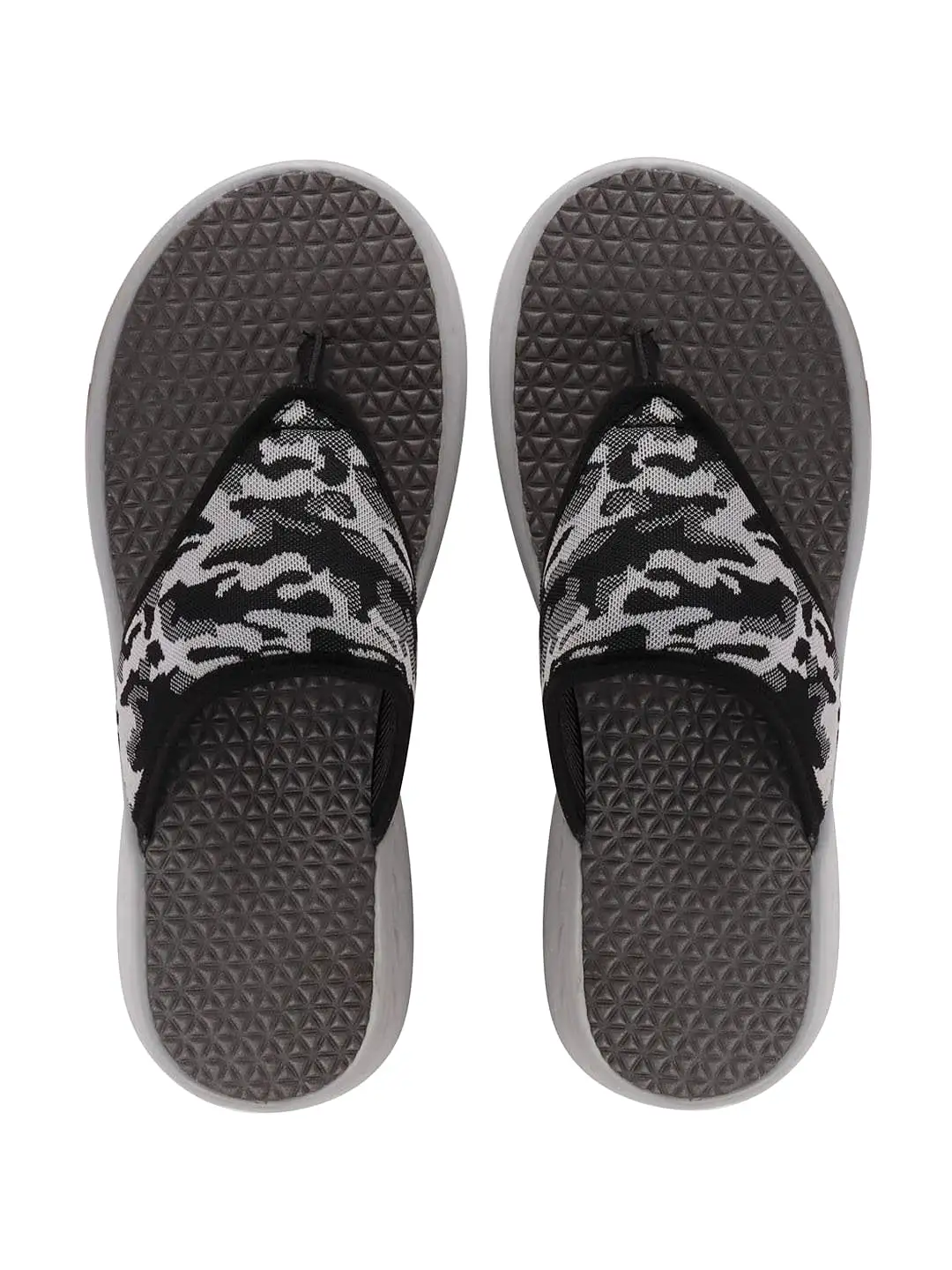 Men Grey Casual Slip-On Printed Flip-Flops