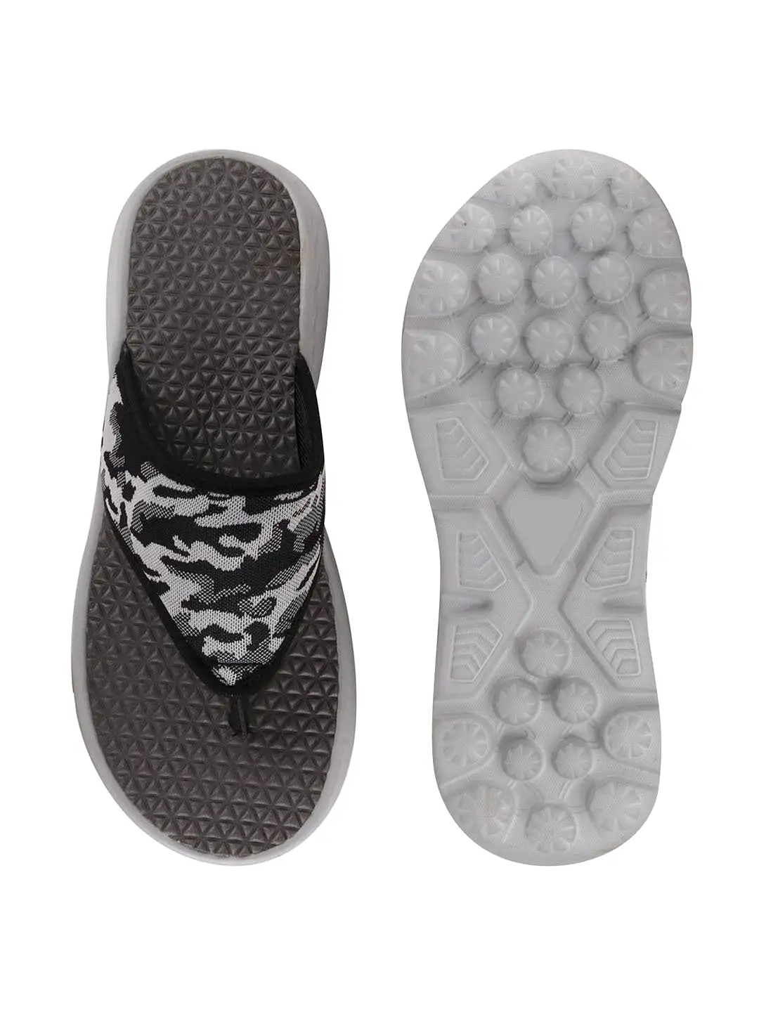 Men Grey Casual Slip-On Printed Flip-Flops