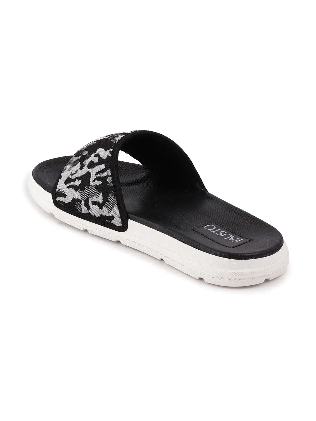 Men Grey Casual Slip-On Printed Slider Flip-Flops