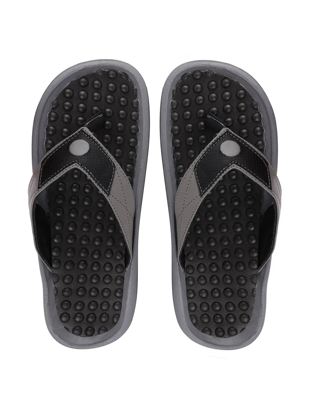 Men Grey/Black Casual Slip-On Slippers