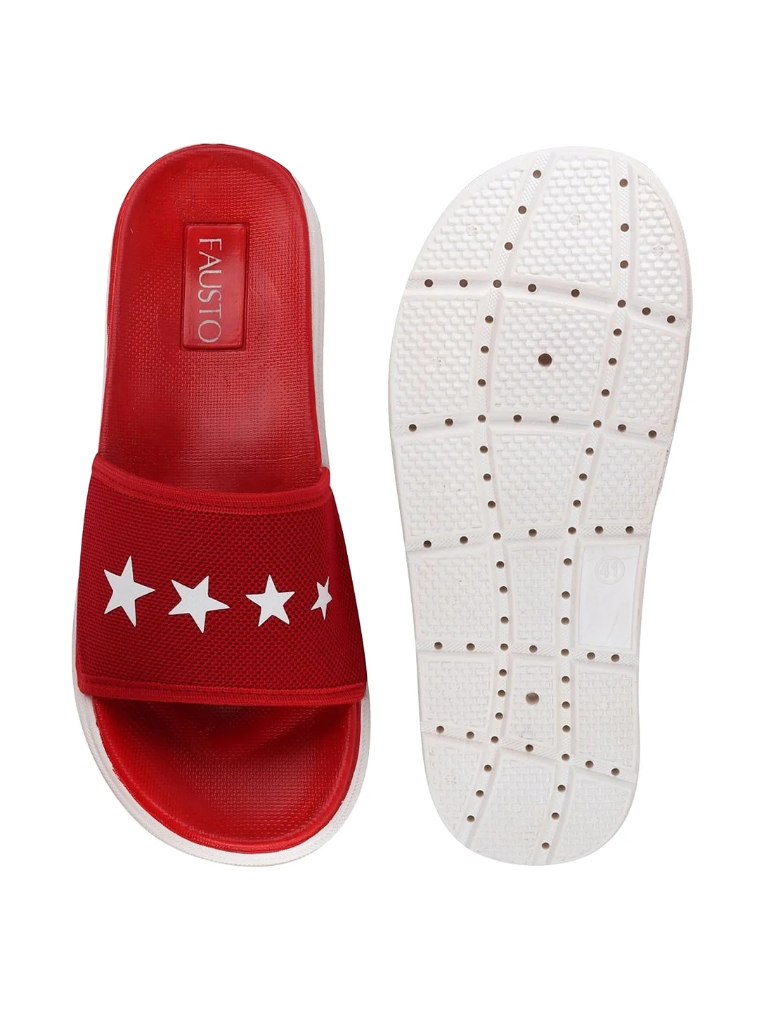 Men Red Casual Slip-On Flip-Flops