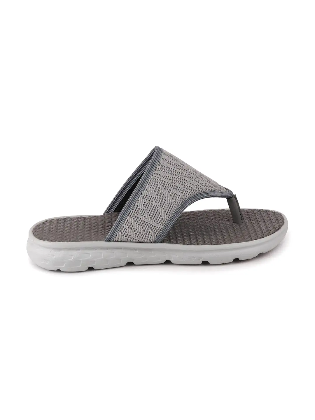 Men Steel Grey Casual Slip-On Flip-Flops