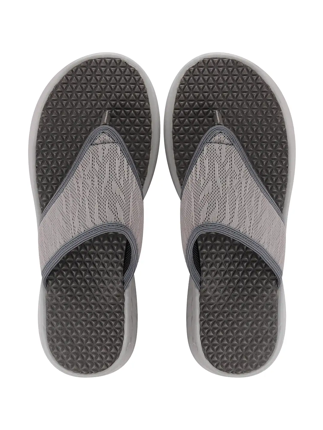 Men Steel Grey Casual Slip-On Flip-Flops