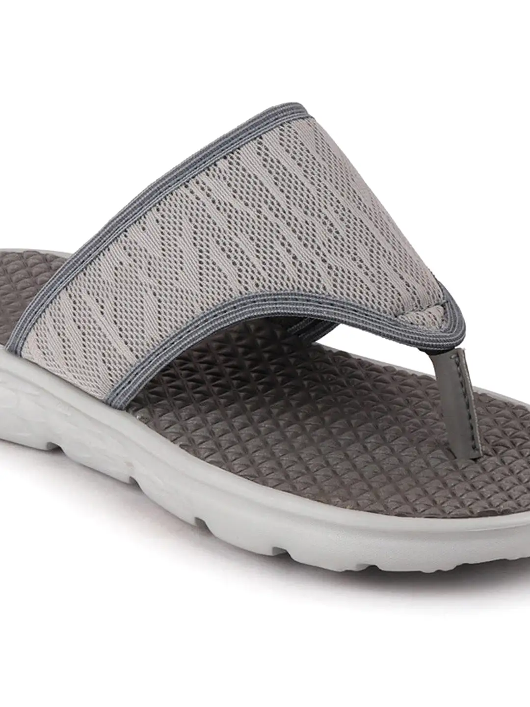 Men Steel Grey Casual Slip-On Flip-Flops