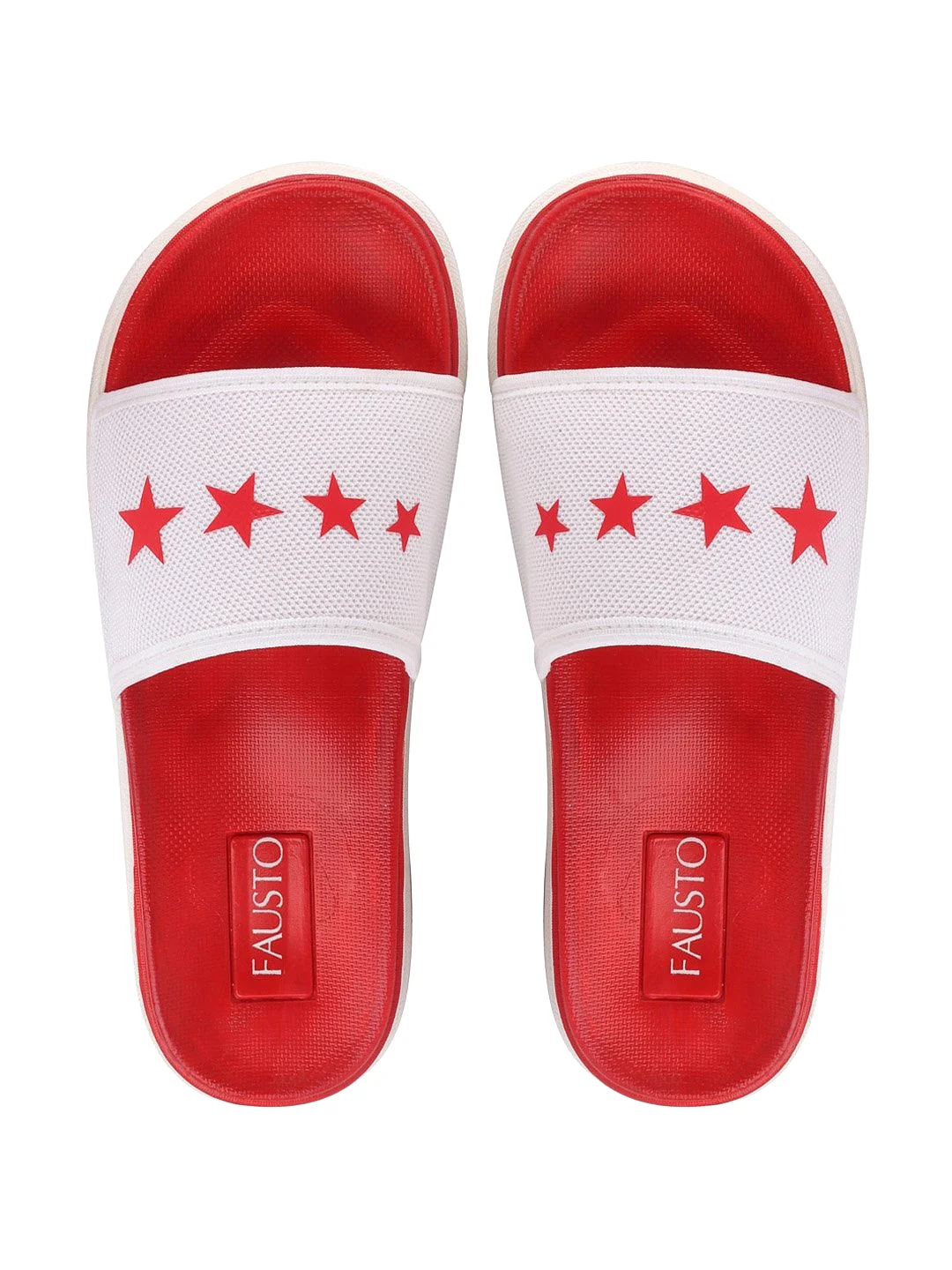 Men White/Red Casual Slip-On Flip-Flops