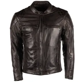 Men's Brown Cropped Leather Motorcycle Jacket