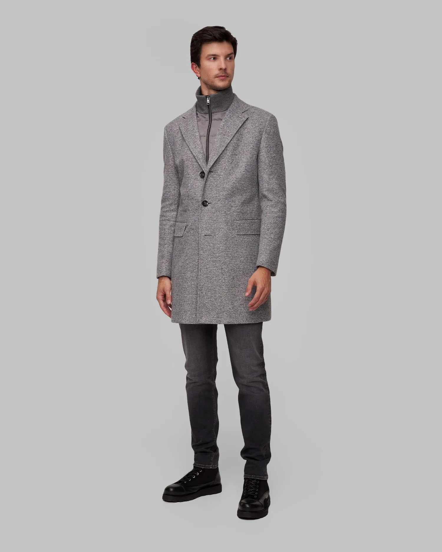 Men's grey wool coat Hugo Boss H-Hyde 50528131-30