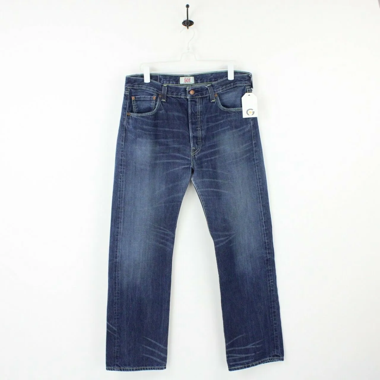 Mens LEVIS 501 Jeans Dark Blue | W36 L32