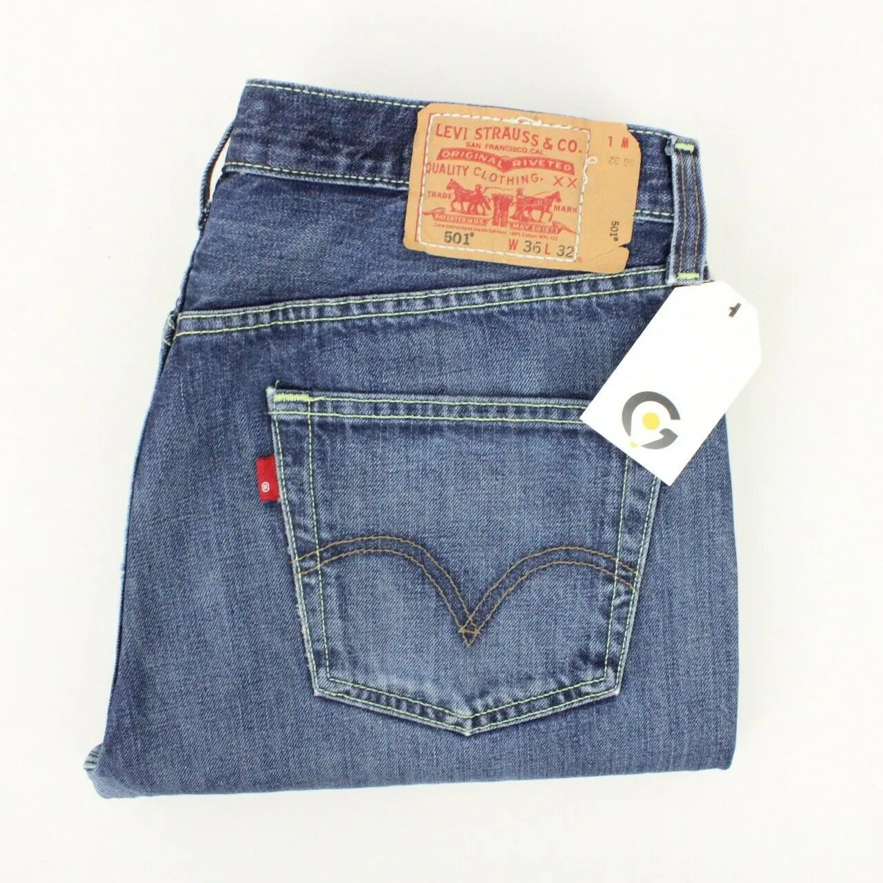 Mens LEVIS 501 Jeans Dark Blue | W36 L32