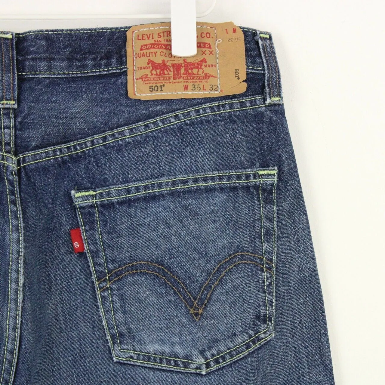 Mens LEVIS 501 Jeans Dark Blue | W36 L32