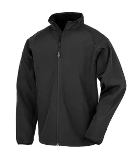 Mens printable soft shell jacket black Result Genuine Recycled