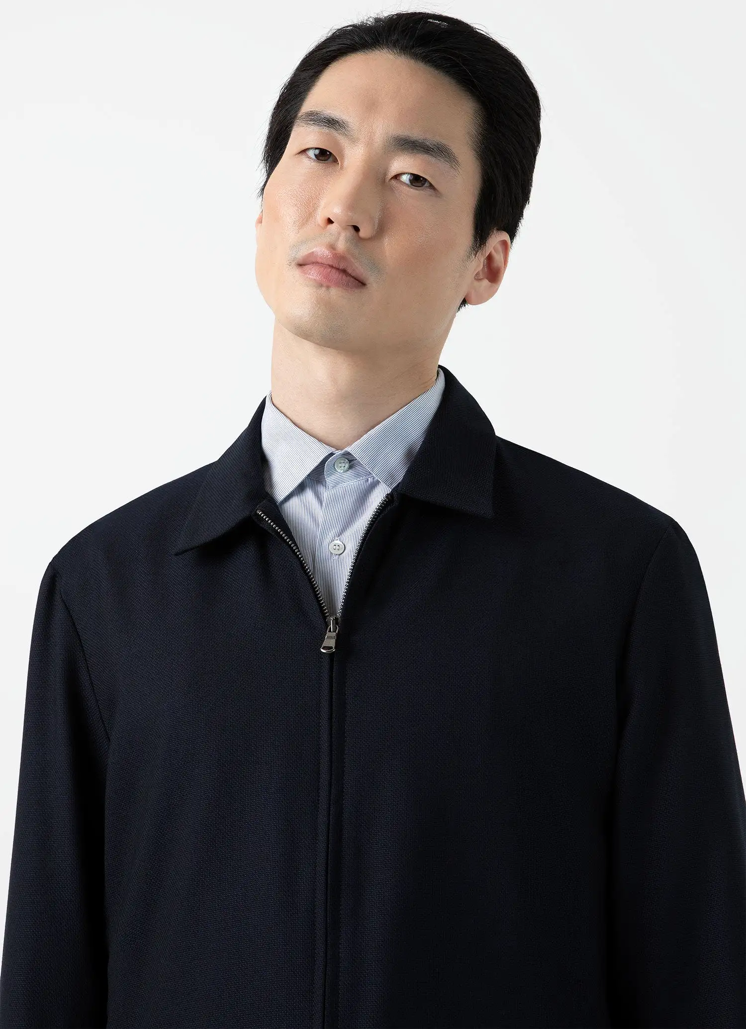 Men's Travel Wool Harrington Jacket in Navy