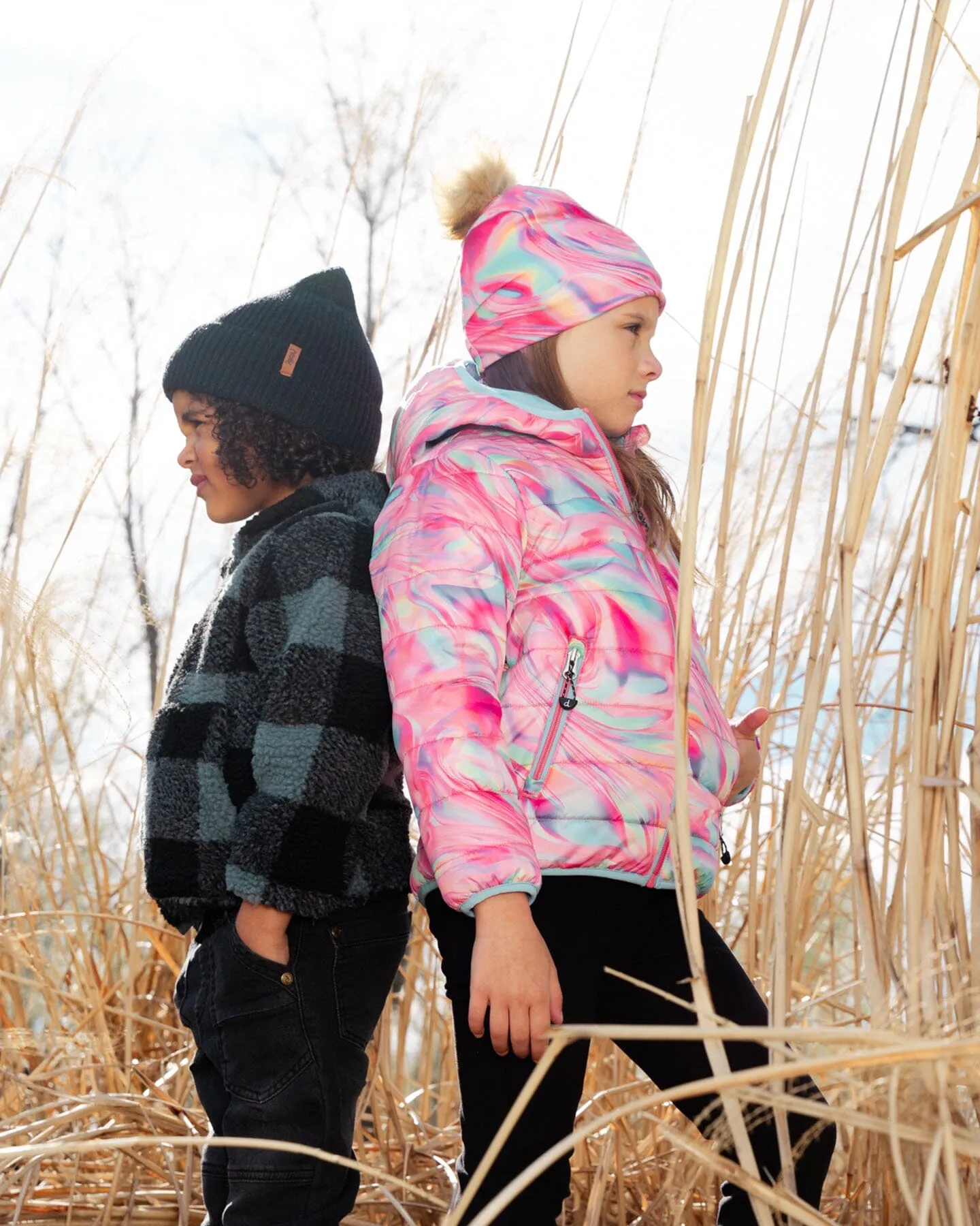 Mid-Season Jersey Detachable Pompom Hat Printed Marble