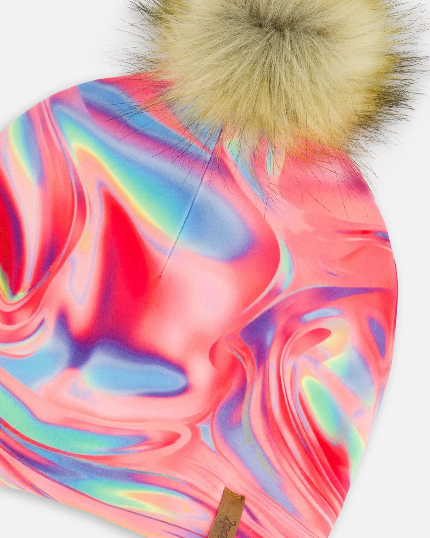 Mid-Season Jersey Detachable Pompom Hat Printed Marble