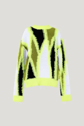 Neon Unisex Knitted Reims Intarsia Sweater