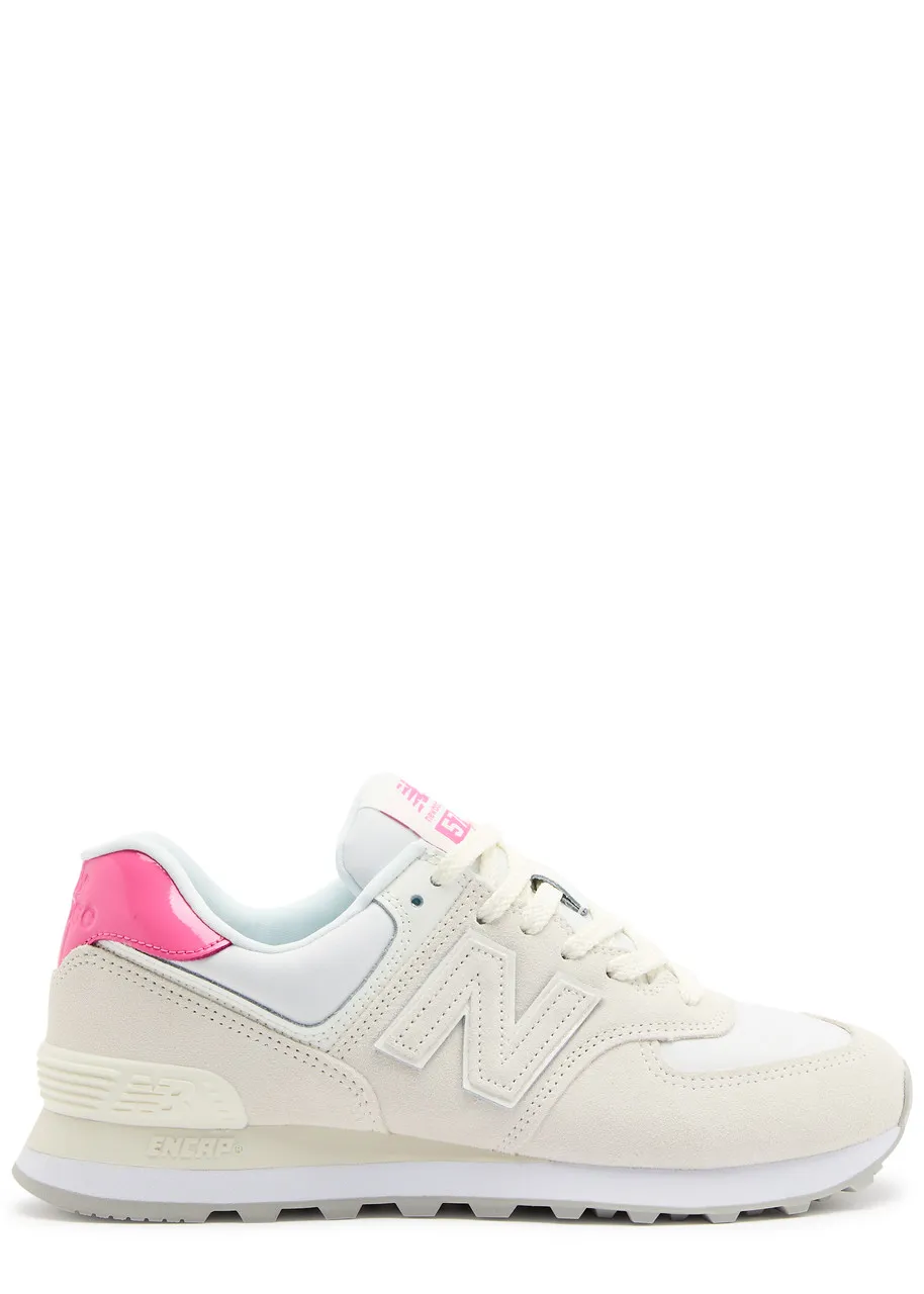 NEW BALANCE 574 Barbie panelled suede sneakers -                         -                     -                