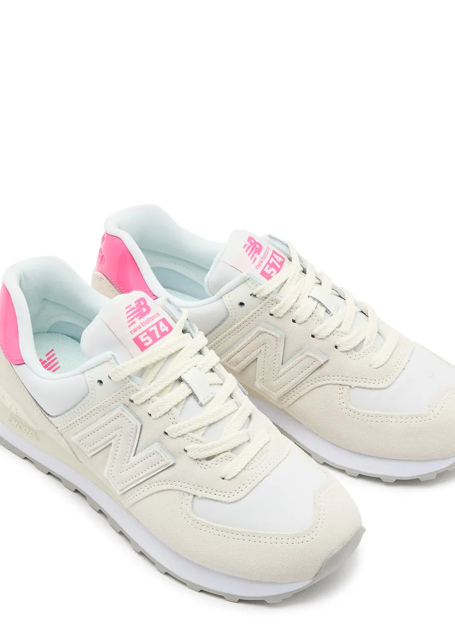 NEW BALANCE 574 Barbie panelled suede sneakers -                         -                     -                