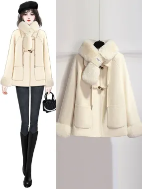 New Chinese style woolen coat for women in autumn and winter, high-end and super good-looking 2024 new quilted thickened short c