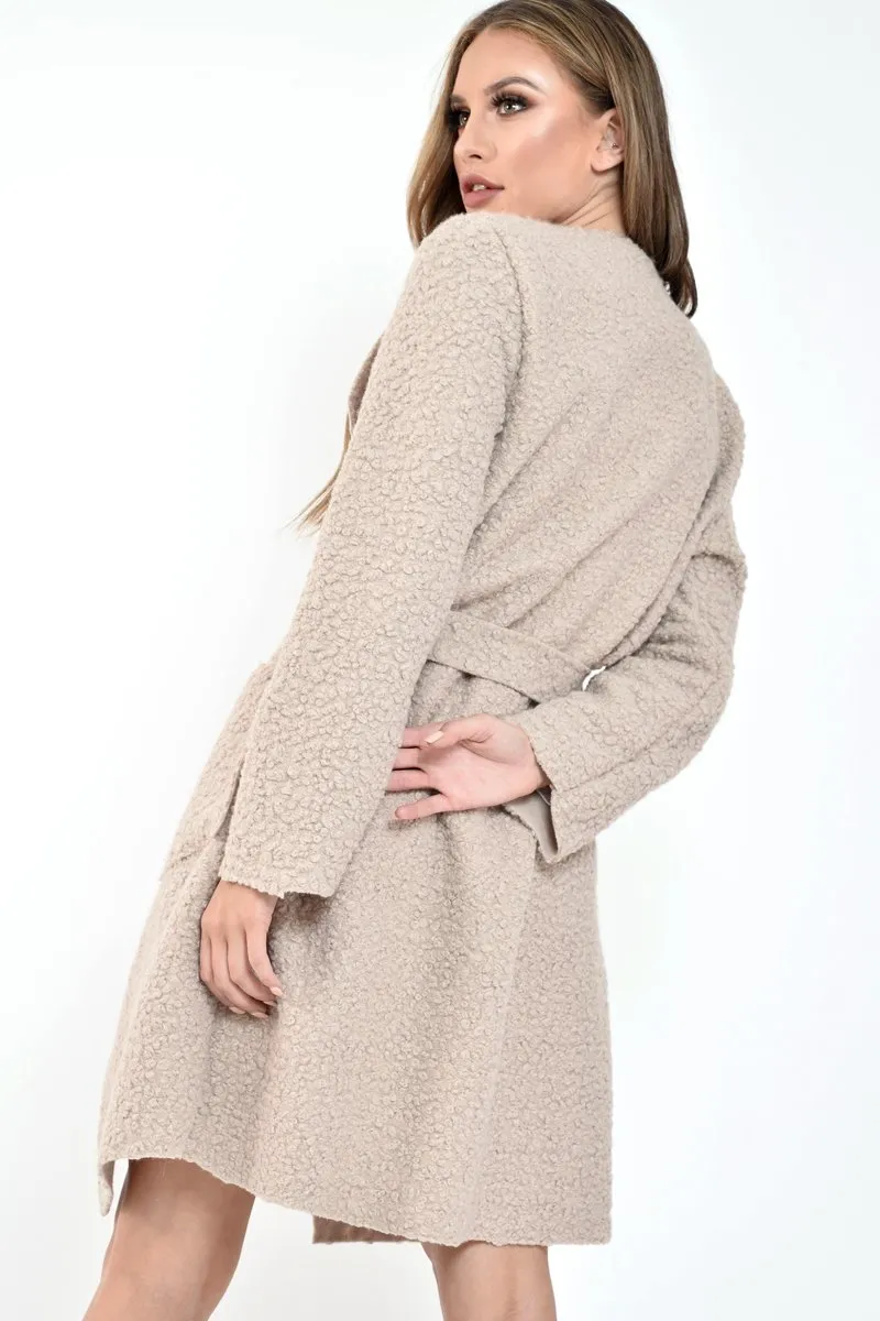 Nude Borg Belted Waterfall Jacket - Jadayah