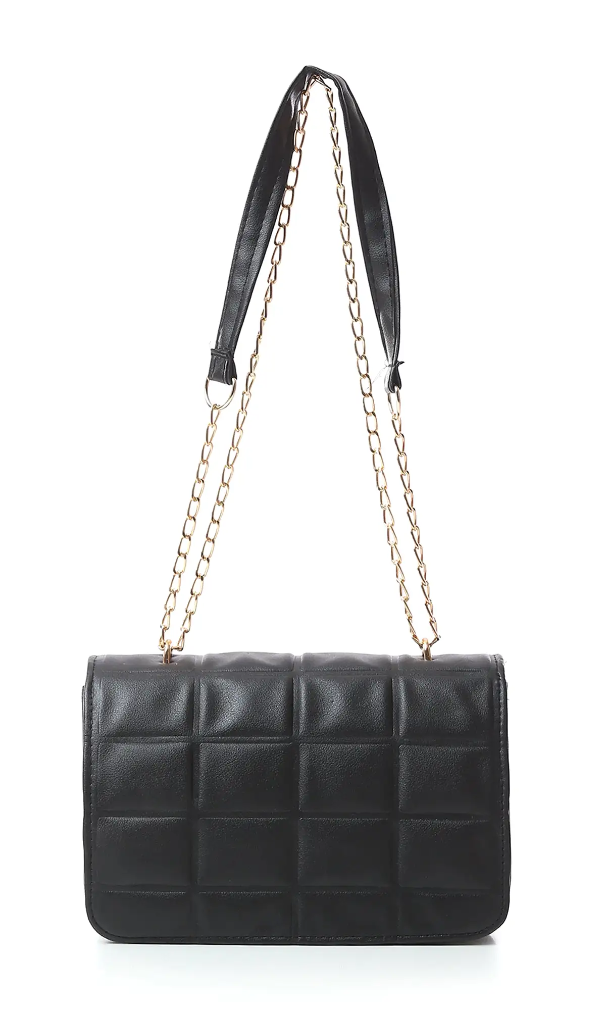 O181971 Blocks Cross-Body Bag With Chain Handle - Black