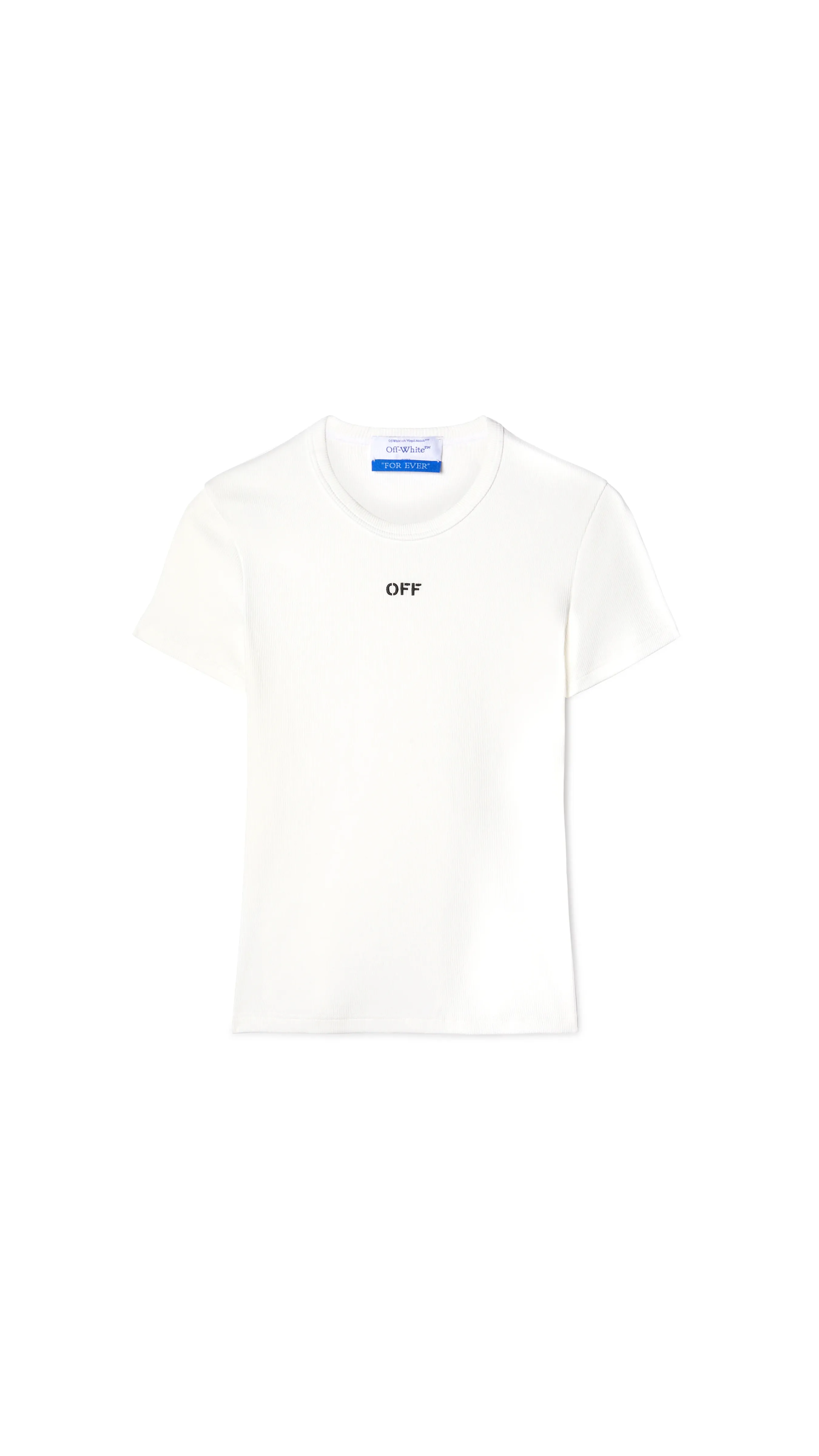 Off Stamp Rib Basic Tee - White