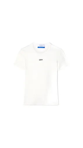 Off Stamp Rib Basic Tee - White