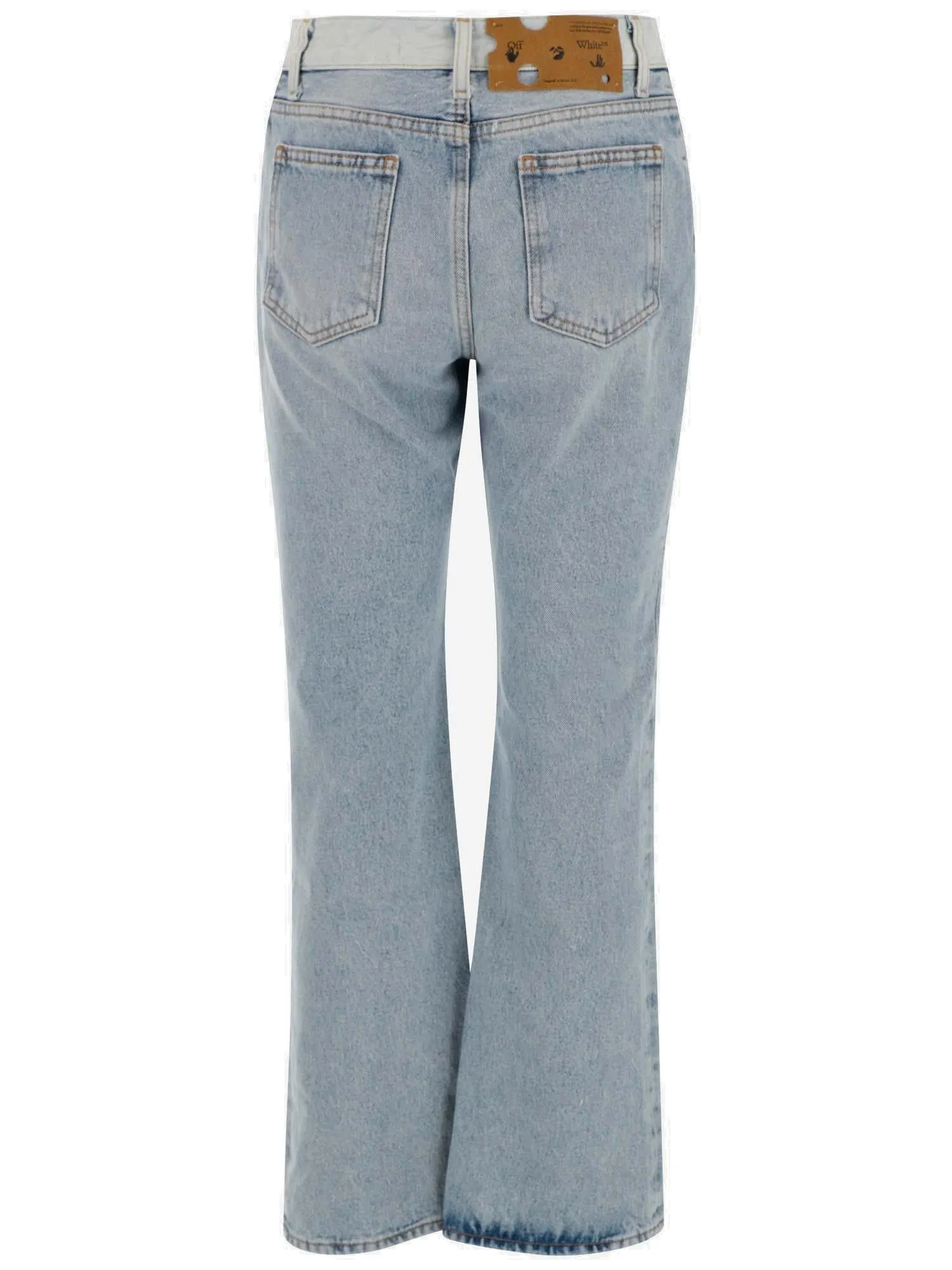 Off-White Mid-Rise Cropped Jeans