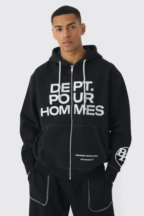 Oversized Fit Dept Homme Rope Drawcord Hoodie