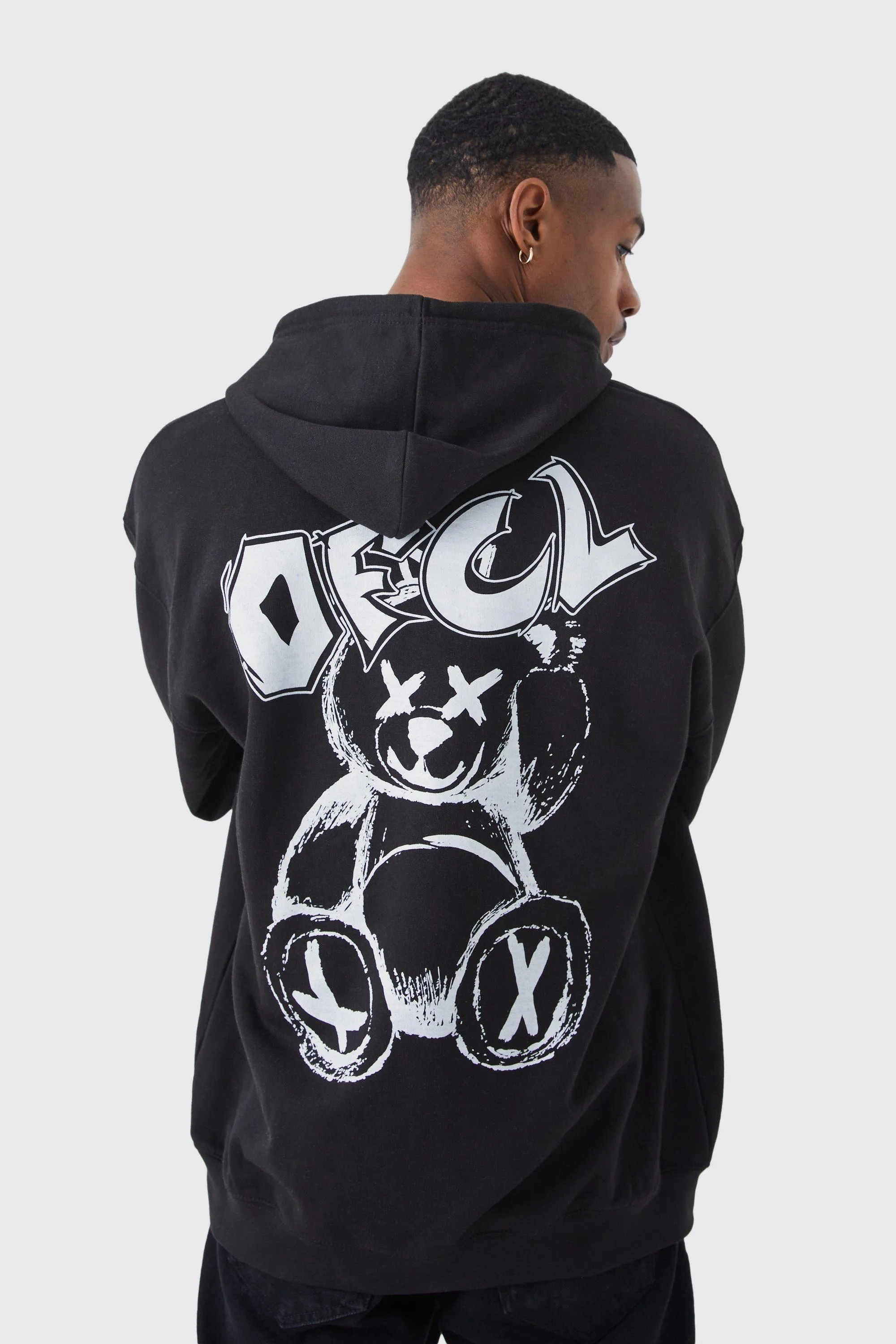 Oversized Ofcl Bear Hoodie | boohooMAN UK