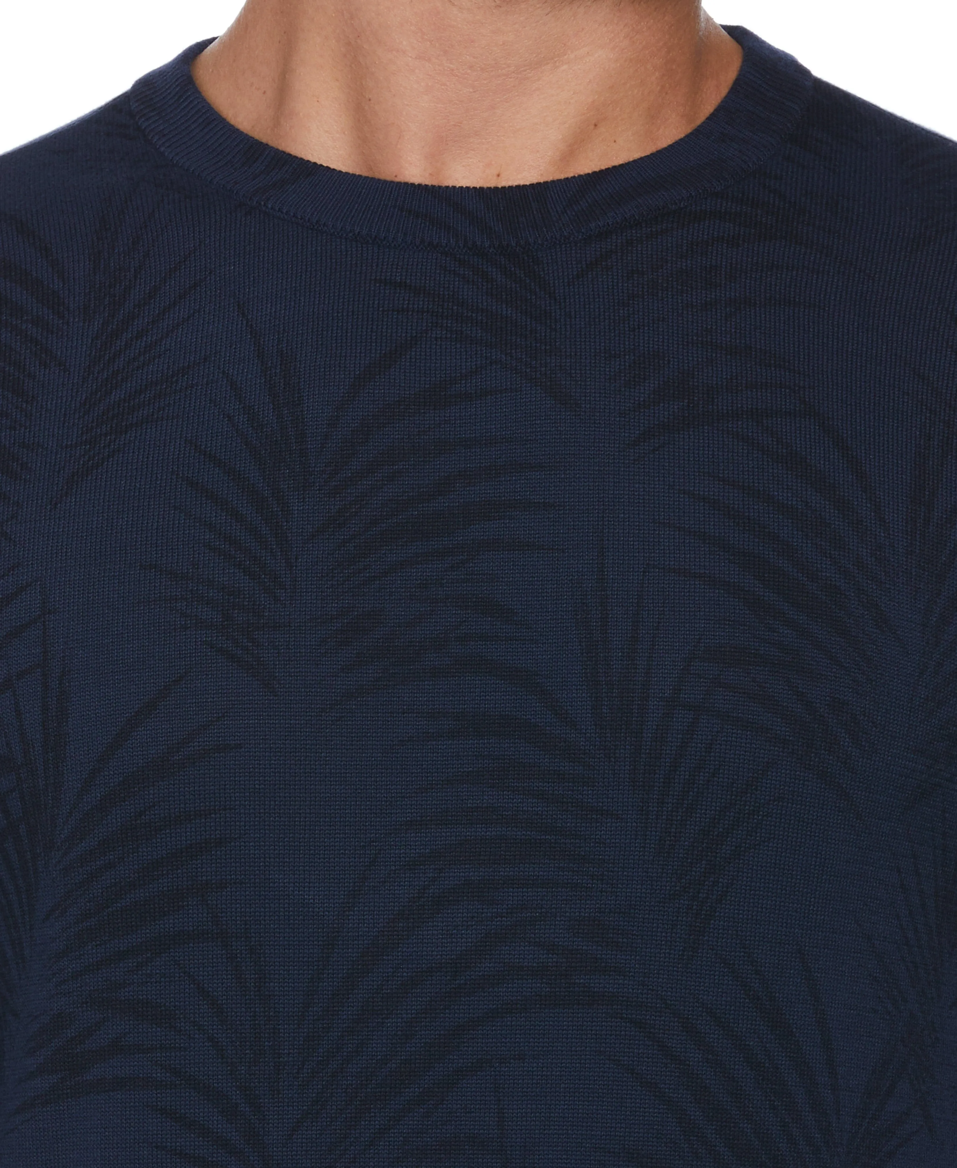 Palm Print Jacquard Sweater