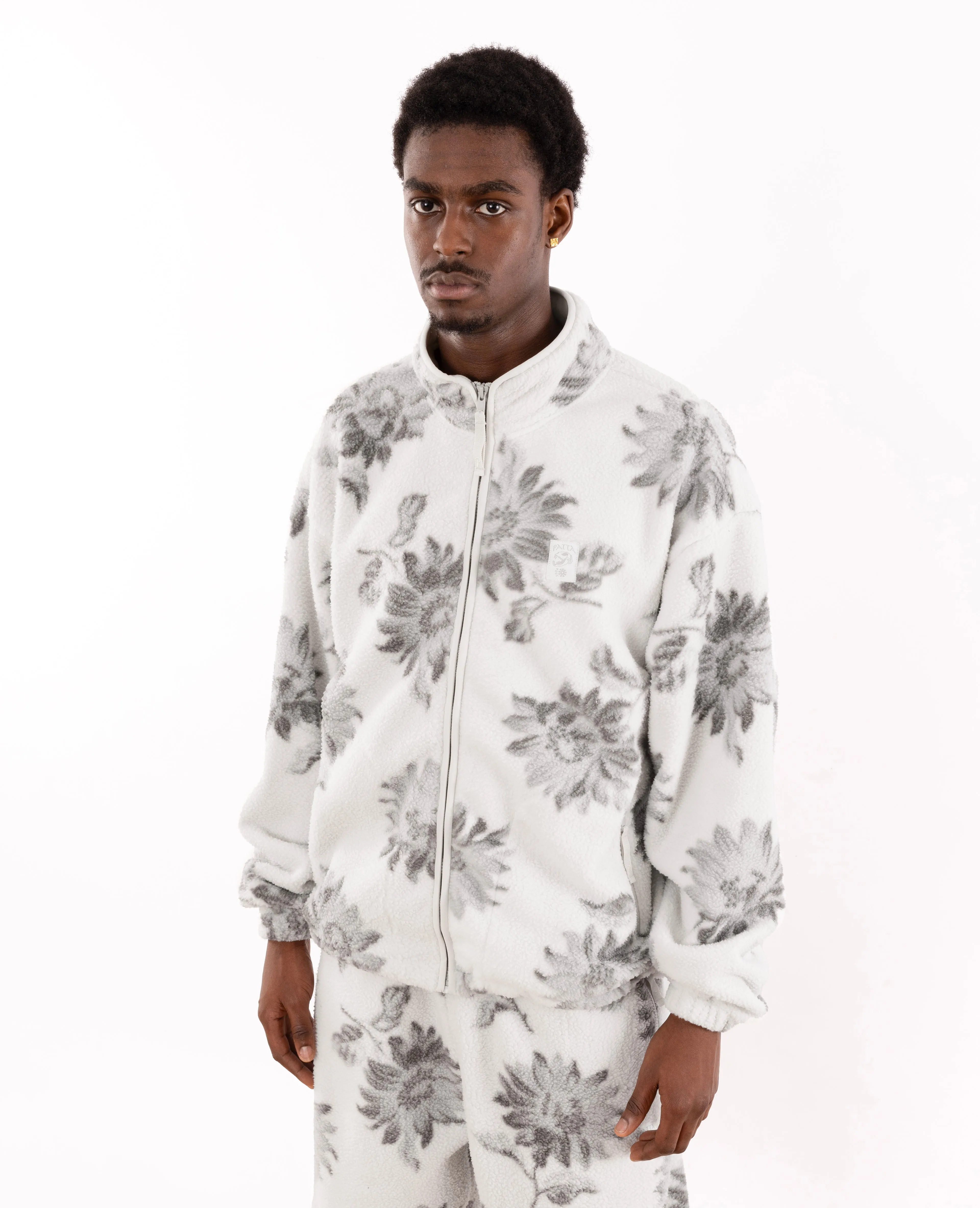 Patta Sunflower Sherpa Fleece Jacket (Multi/Sunflower Aop)