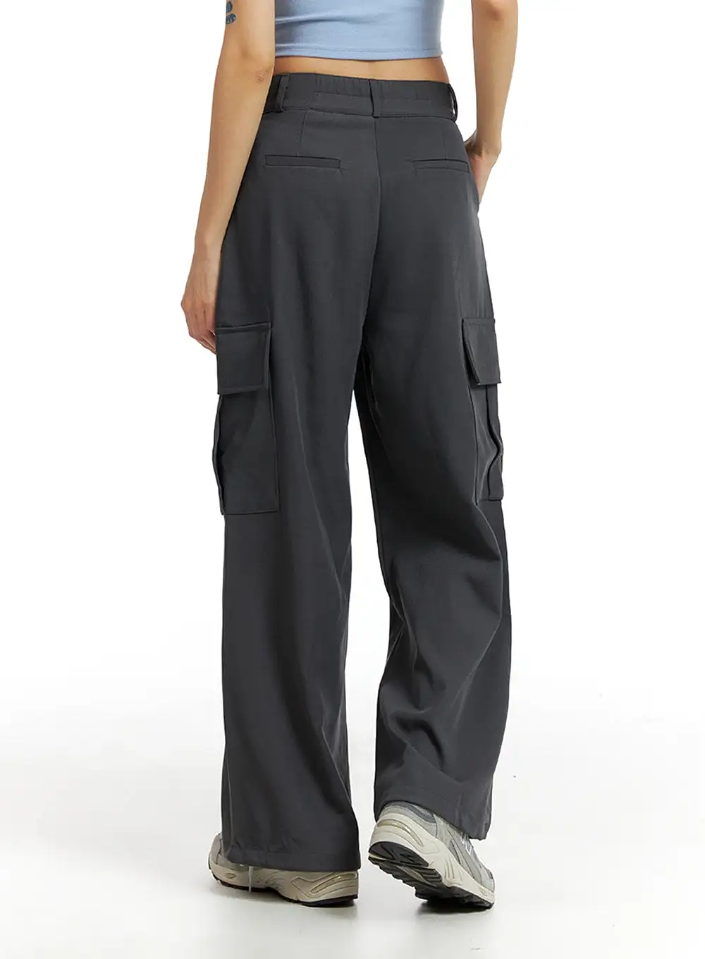 Pintuck Cargo Wide-Leg Pants IF402