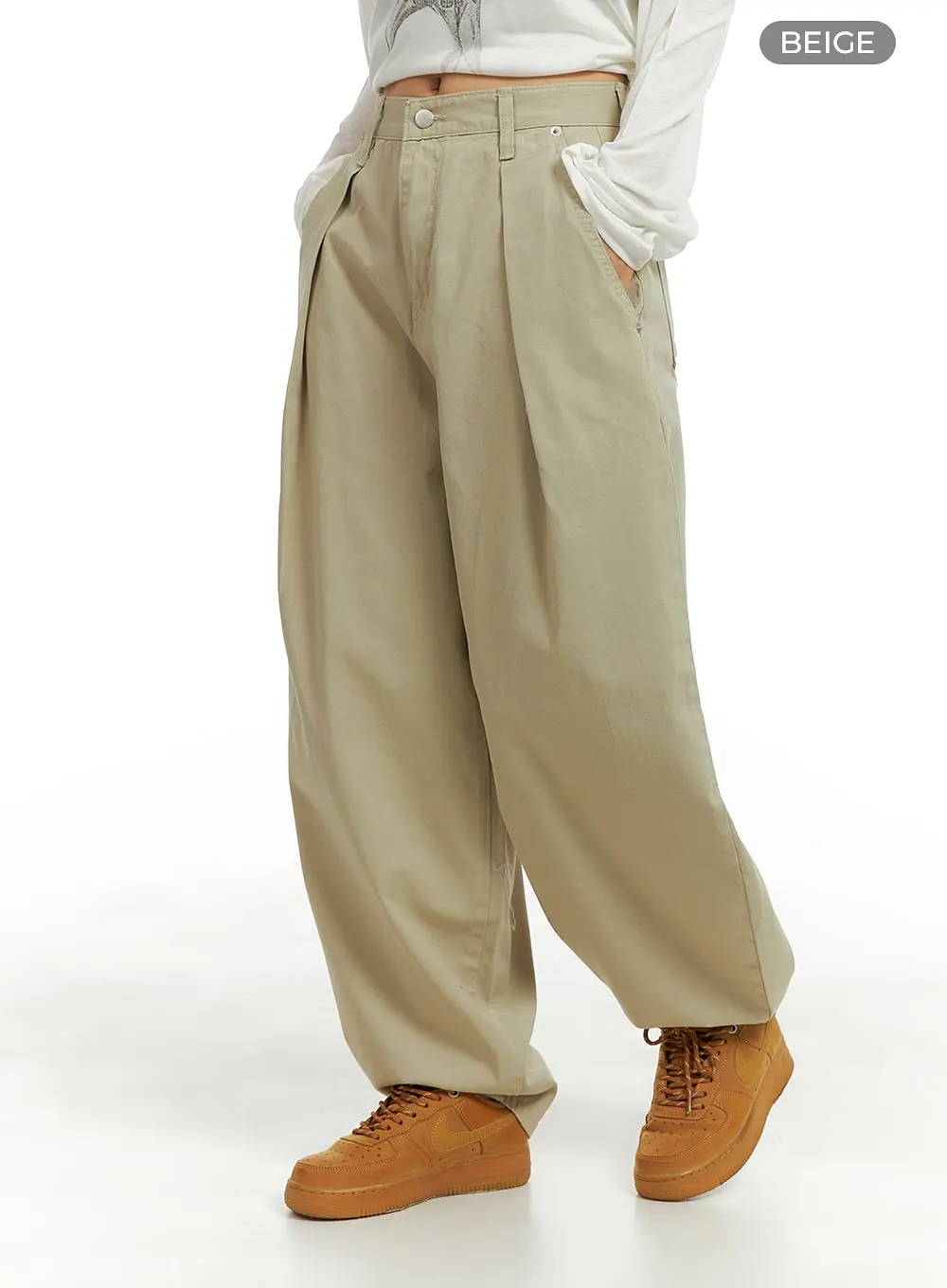 Pintuck Wide-Leg Pants CM426