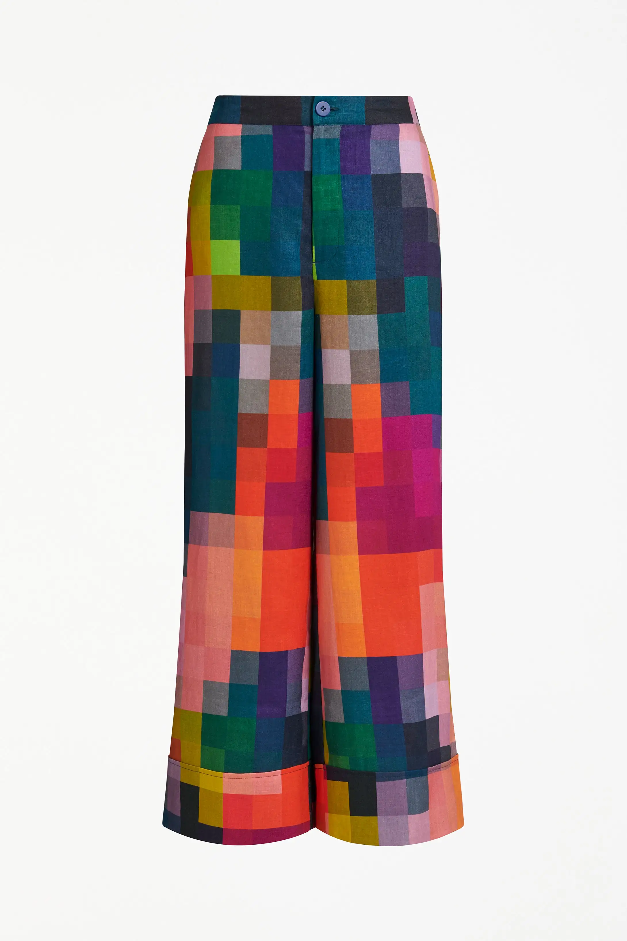 Pixel Print Pira Linen Pant