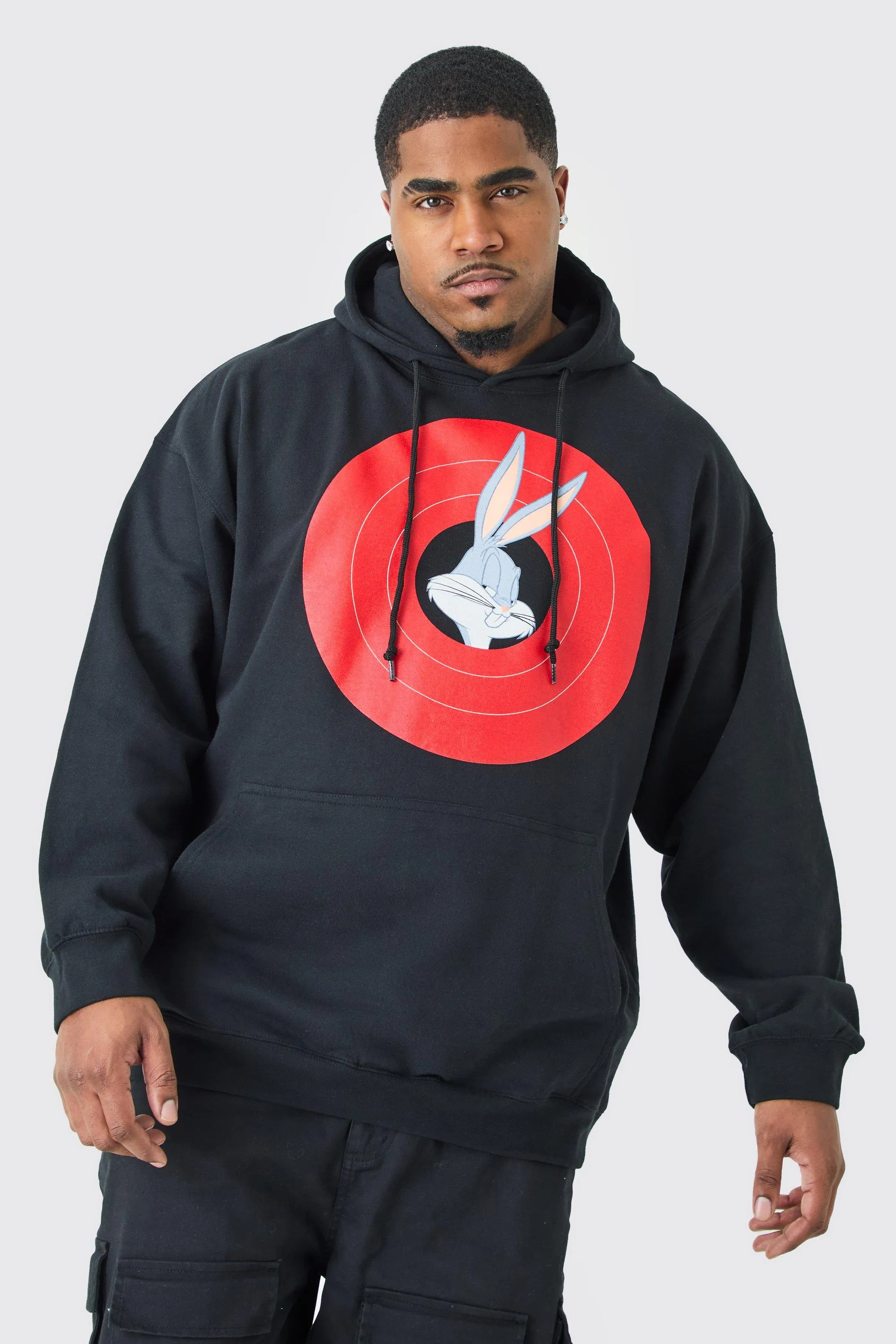 Plus Bugs Bunny License Hoodie | boohooMAN UK