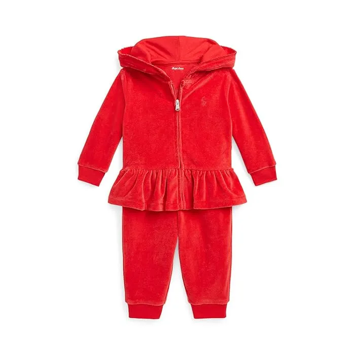 Polo Ralph Lauren Kids Velour Hoodie & Jogger Pant Set (Infant)