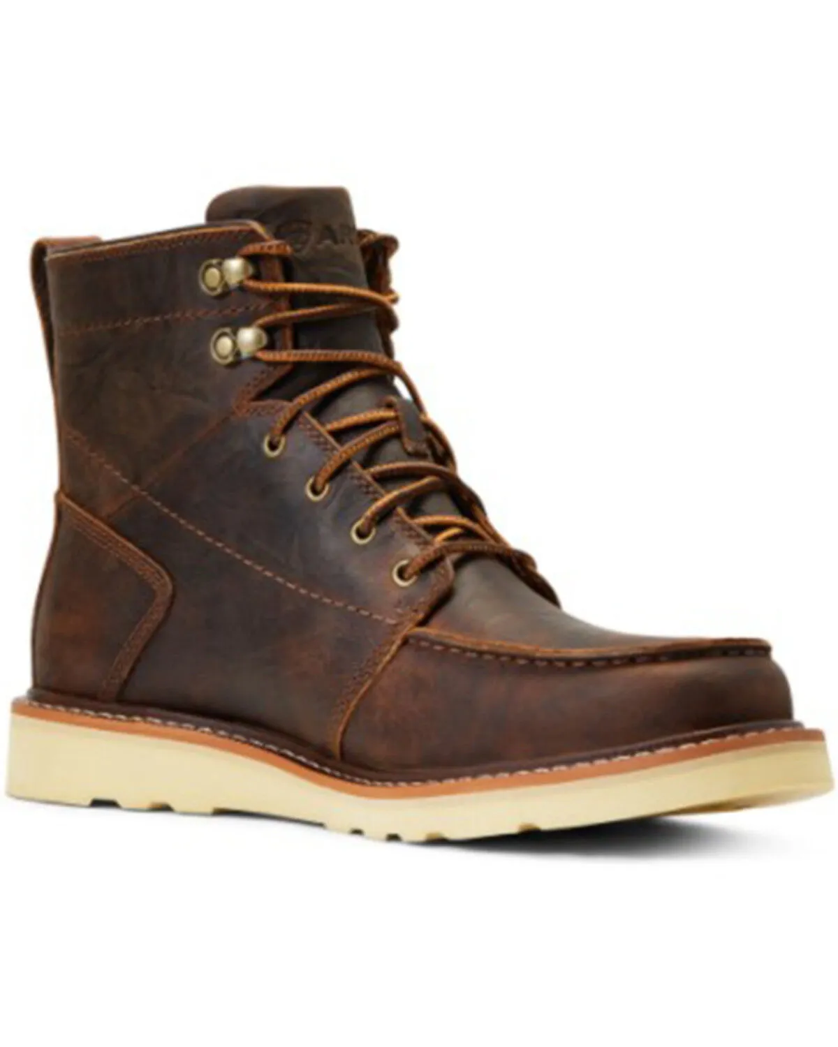 Product Name:  Ariat Men's Recon Lace Barn Brown Full-Grain Casual Wedge Boot - Round Toe