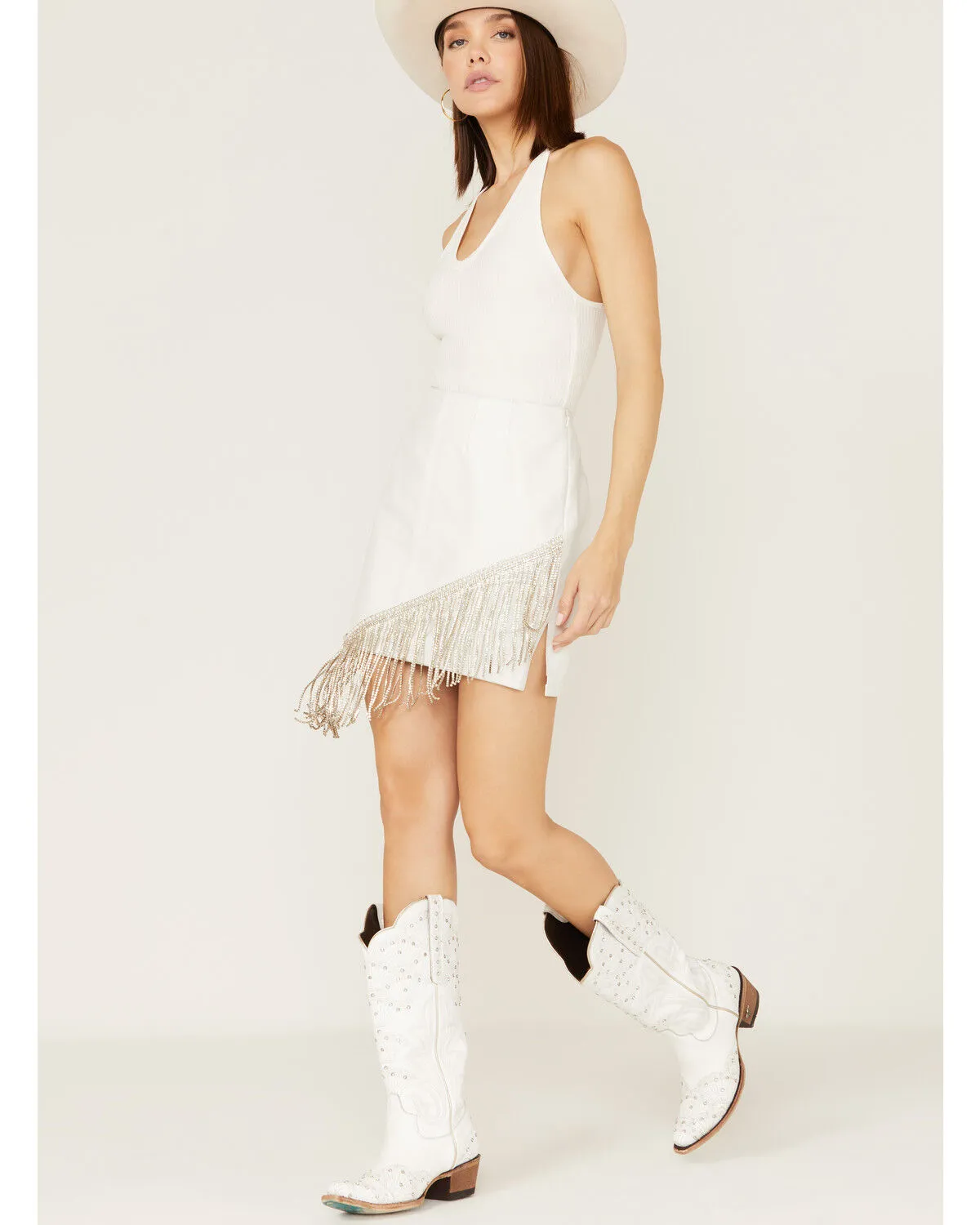 Product Name:  Boot Barn X Double D Women's Exclusive Rhinestone & Fringe Bridal Skirt