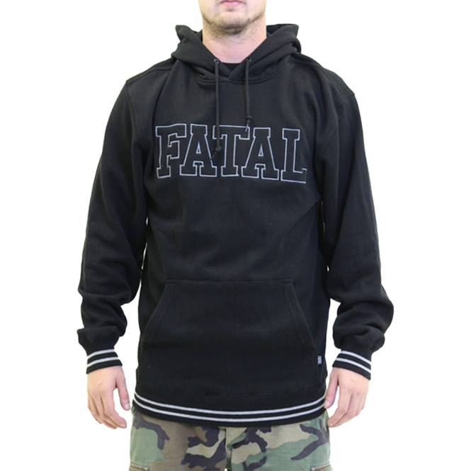 Punk Men's Fatal Print Stripe Cuff Long Sleeve Hoodie