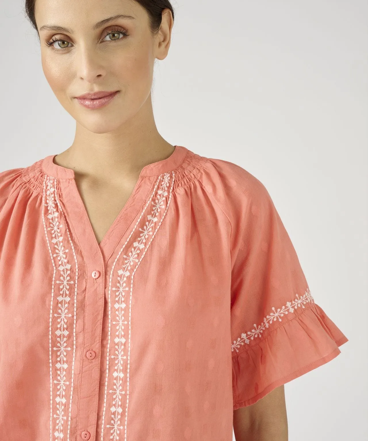 Pure Cotton Boho Embroidered Blouse