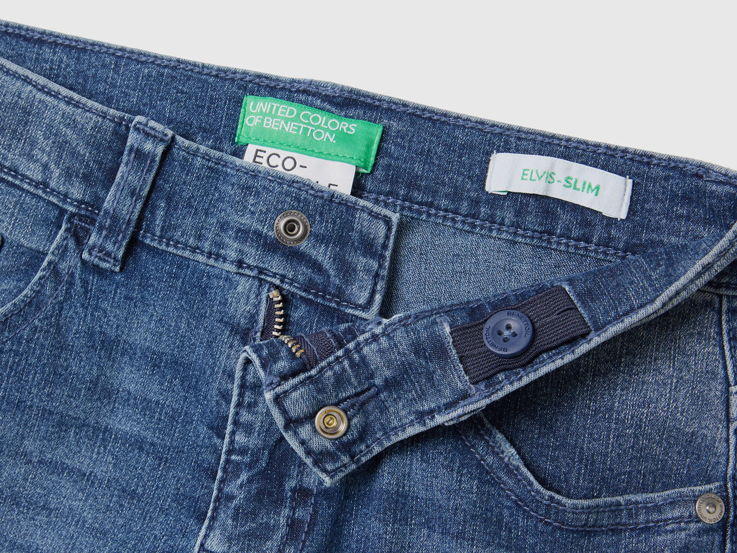 "Eco-Recycle" slim fit jeans - Dark Blue | Benetton