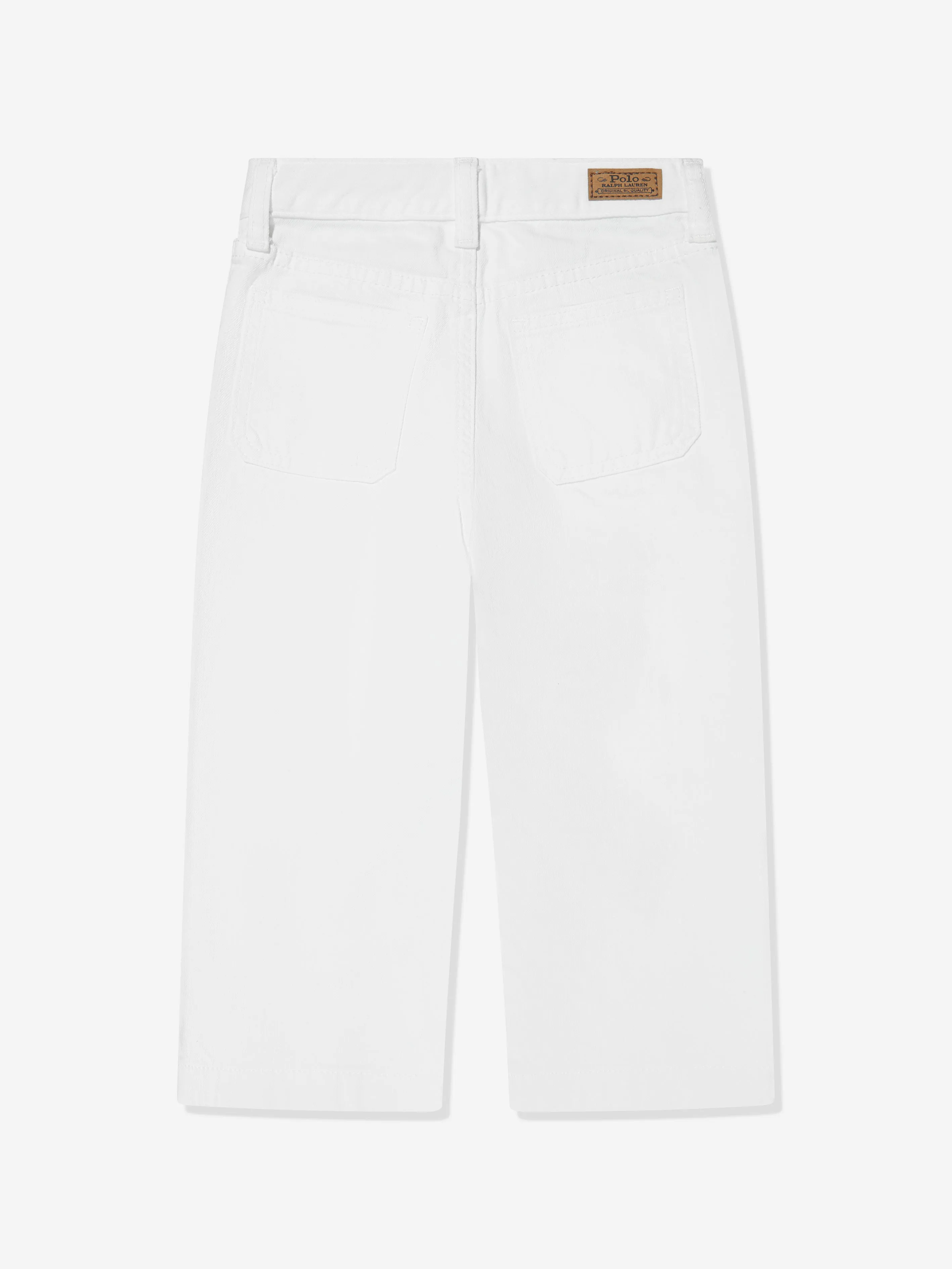 Ralph Lauren Girls Wide Leg Jeans in White