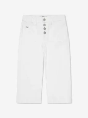 Ralph Lauren Girls Wide Leg Jeans in White