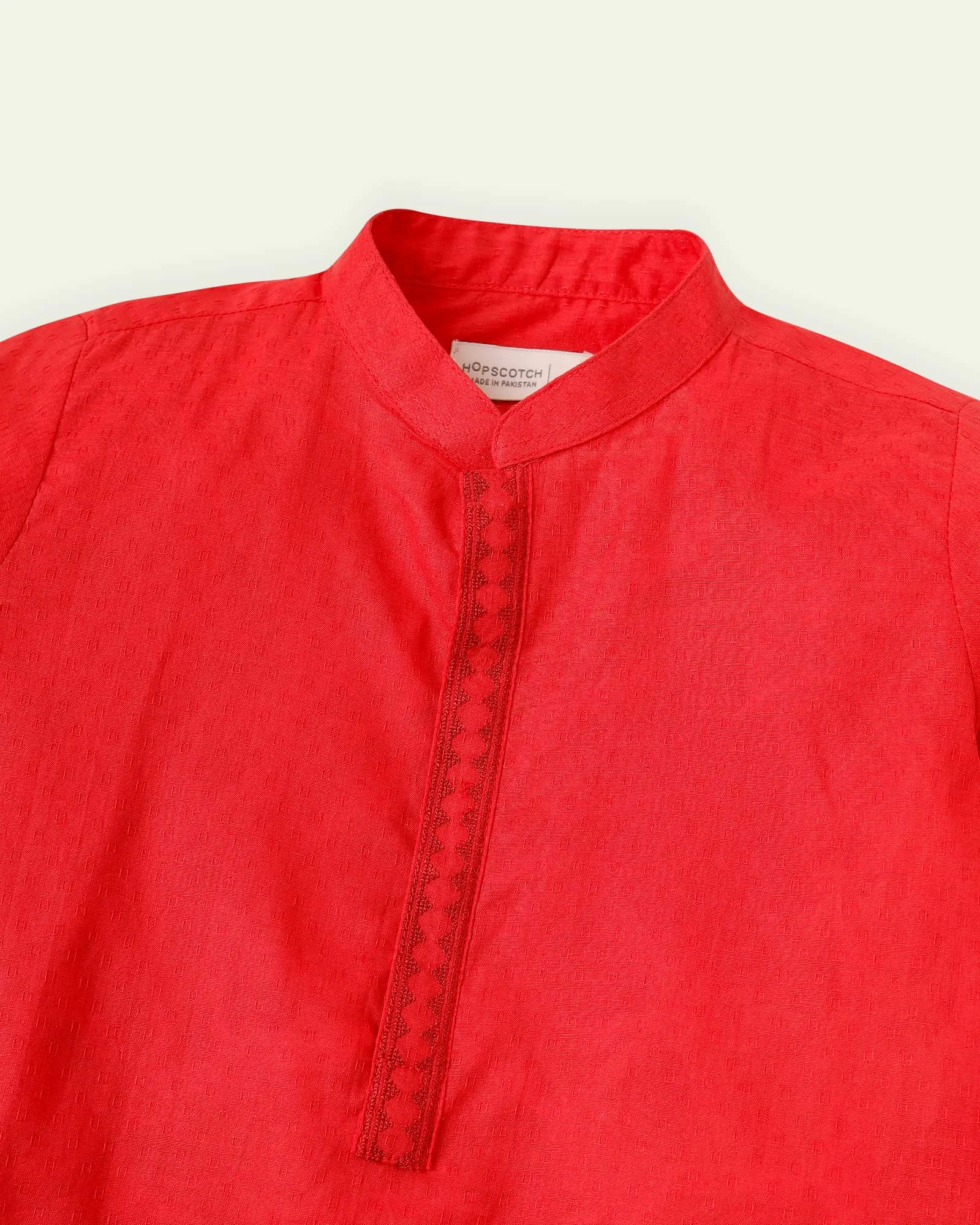 Red Embroidered Kurta