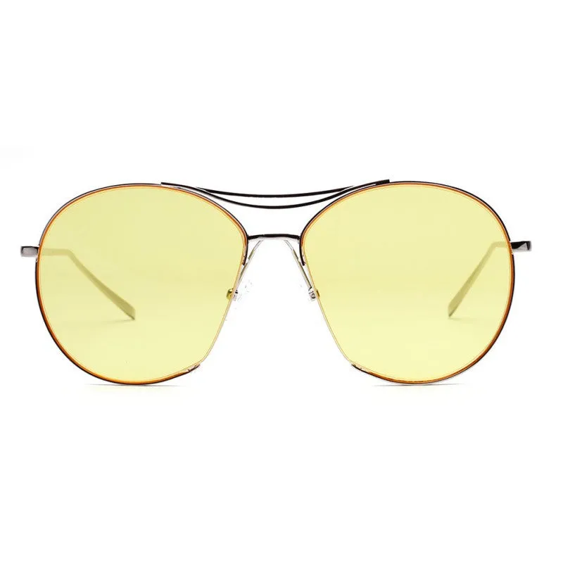 Retro Colorful Lens Sunglasses Women Eyewear Oval Oversized Sun Glasses Oculos De Sol Feminino SM6